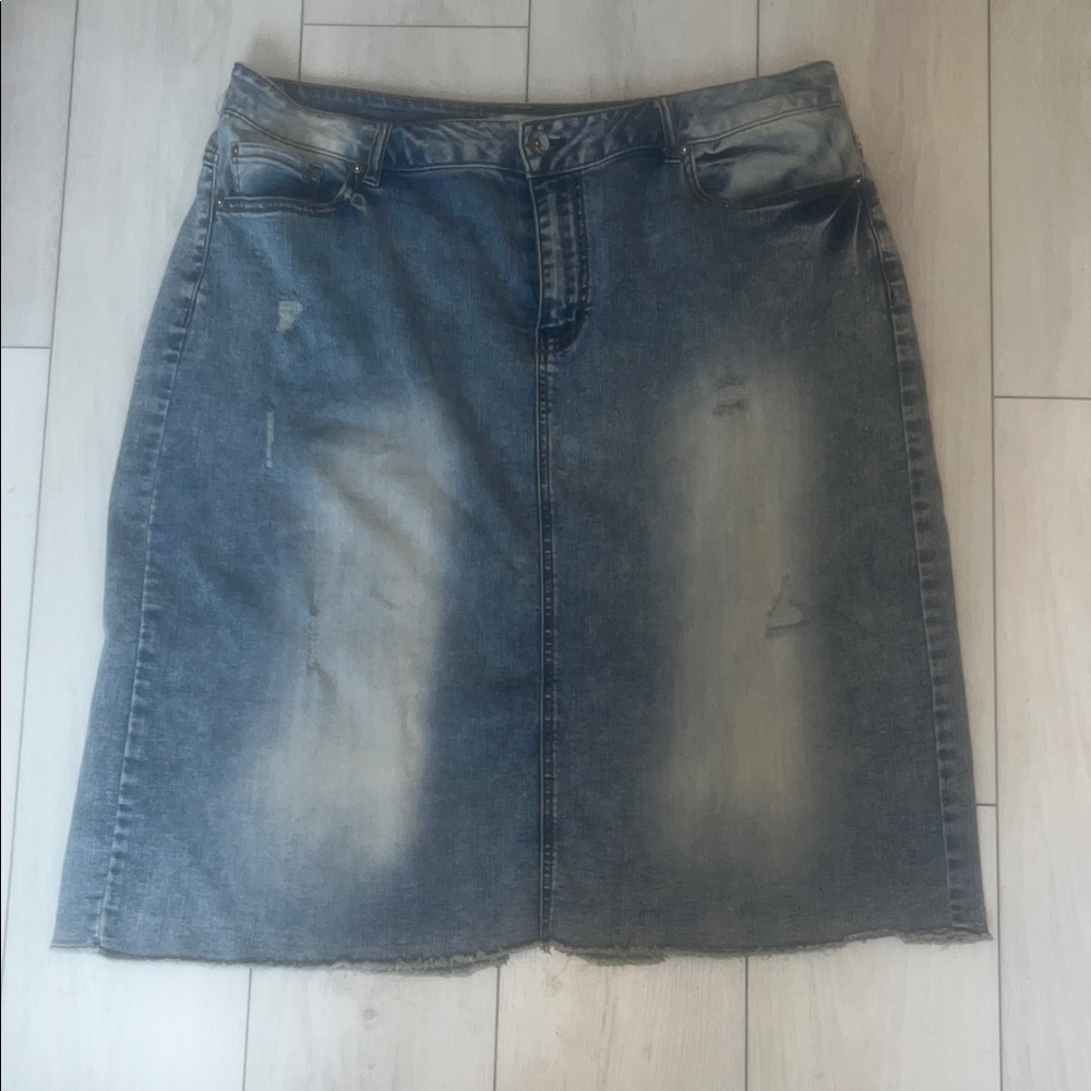 Classic Blue Denim Pencil Skirt EST 1946 Denim 16W